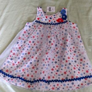 New Patriotic Red White Blue Star Dress 2T Tulle 4th of July